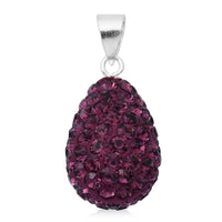 Purple Austrian Crystal Pendant in Sterling Silver