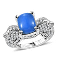 Ceruleite and Multi Gemstone 5.50 ctw Seahorse Ring in Rhodium Over Sterling Silver (Size 10.0) (Del. in 10-12 Days) - Sticky add to cart bar