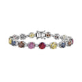 Colors of Moissanite 17.00 ctw Bracelet in Rhodium Over Sterling Silver (6.50 In) - Sticky add to cart bar