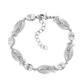 Lab Created White Sapphire 5.40 ctw Fish Bracelet in Platinum Over Copper with Magnet (6.50-8.00In) - Sticky add to cart bar