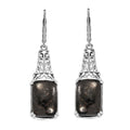 Karis Matrix Silver Shungite 9.35 ctw Lever Back Earrings in Platinum Bond - Sticky add to cart bar