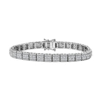 Diamond Tennis Bracelet in Rhodium Over Sterling Silver (7.25 In) 4.00 ctw
