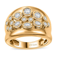 Karis Karis White Zircon Ring in 18K YG Plated (Size 9.0) 1.25 ctw