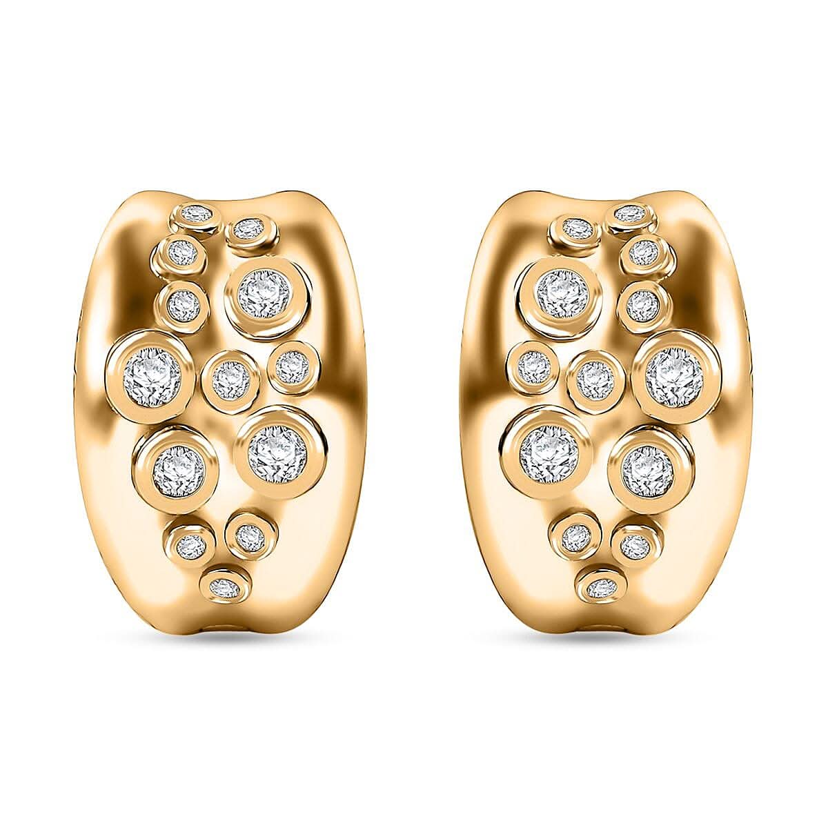 Karis White Zircon 1.60 ctw Earrings in 18K YG Plated