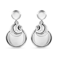 Moon Earrings in Sterling Silver 9.10 Grams