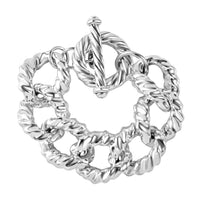 Sterling Silver Toggle Clasp Bracelet (6.50 In) 30.64 Grams