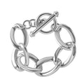 Sterling Silver Curb Toggle Clasp Bracelet (7.25 In) 17.63 Grams - Sticky add to cart bar