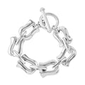 Sterling Silver Link Toggle Clasp Bracelet (7.25 In) 18.71 Grams - Sticky add to cart bar