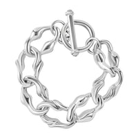 Sterling Silver Toggle Clasp Bracelet (7.25 In) 18.41 Grams
