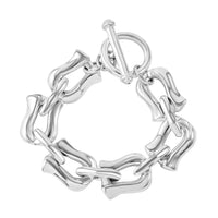 Sterling Silver Link Toggle Clasp Bracelet (8.00 In) 20.55 Grams