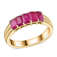Certified & Appraised Luxoro 14K Yellow Gold AAA Montepuez Ruby Ring (Size 10.0) 1.45 ctw
