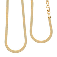 Herringbone Chain Necklace in 14K Yellow Gold Over Sterling Silver 18 Inches 6.20 Grams