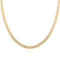 Flat Curb Necklace in 14K Yellow Gold Over Sterling Silver 24 Inches 20.5 Grams - Sticky add to cart bar