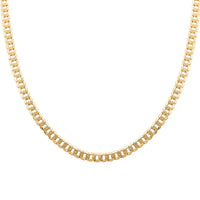 Flat Curb Necklace in 14K Yellow Gold Over Sterling Silver 24 Inches 20.5 Grams