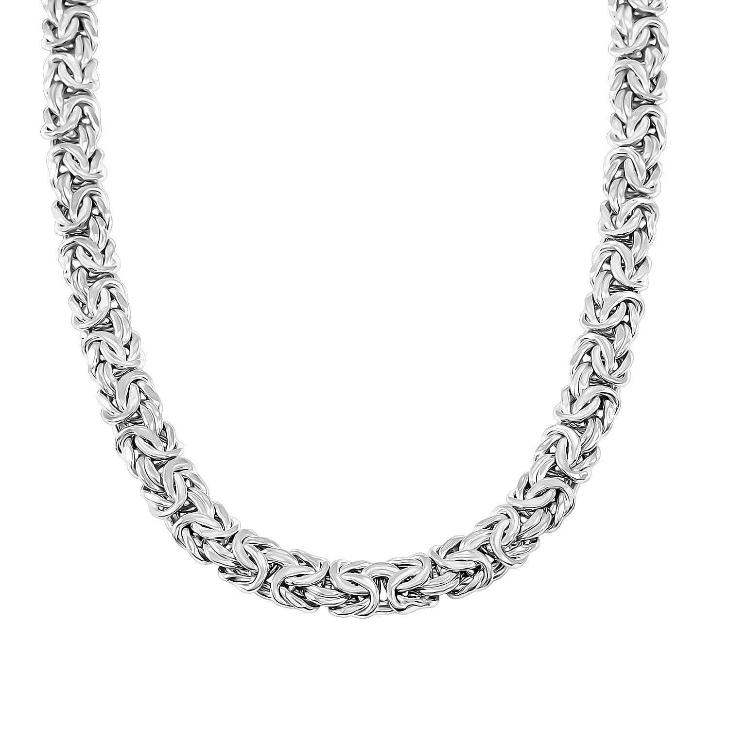Byzantine Chain Necklace in Sterling Silver 20 Inches 15.90 Grams