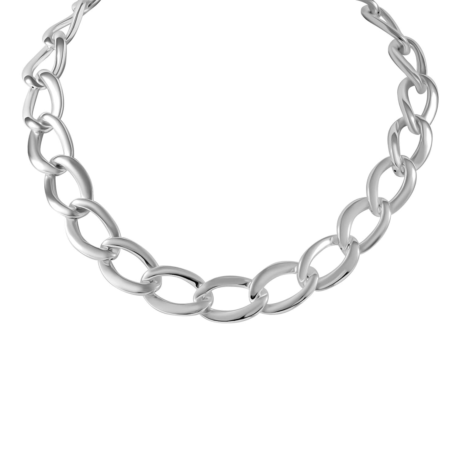 Sterling Silver Curb Toggle Clasp Necklace 20 Inches 48.55 Grams