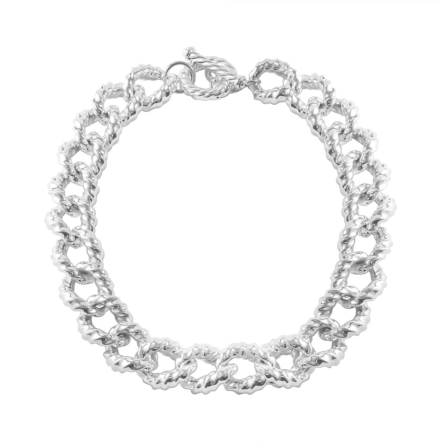 Sterling Silver Toggle Clasp Necklace 20 Inches 97.52 Grams