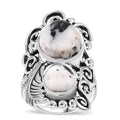 Doorbuster Artisan Crafted White Buffalo Ring in Sterling Silver (Size 7.0) 8.80 ctw - Sticky add to cart bar