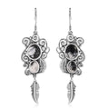 Doorbuster White Buffalo Earrings in Black Oxidized Sterling Silver 9.35 ctw - Sticky add to cart bar