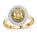 Premium Yellow Apatite, Yellow Diamond (IR), Diamond (0.33 cts) Ring in 18K Vermeil YG Over Sterling Silver (Size 10.0) 1.25 ctw - Sticky add to cart bar
