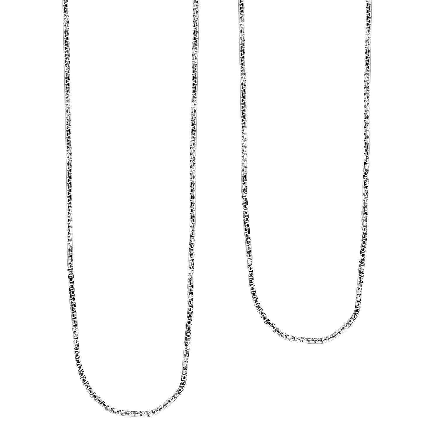 Box Chain Necklace in Sterling Silver 20 Inches 2.80 Grams