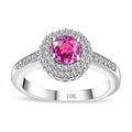 Certified & Appraised Luxoro AAA Madagascar Pink Sapphire and G-H I2 Diamond 1.10 ctw Ring in 10K White Gold - Sticky add to cart bar