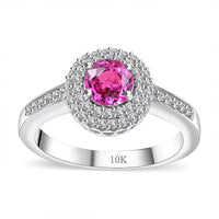 Certified & Appraised Luxoro AAA Madagascar Pink Sapphire and G-H I2 Diamond 1.10 ctw Ring in 10K White Gold