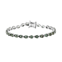 TLV Natural Green Apatite Bracelet in Rhodium Over Sterling Silver (7.25 In) 10.30 ctw