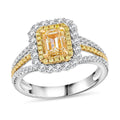 Ankur Treasure Chest Modani 950 Platinum, 14K Yellow Gold Natural Yellow and White Diamond Ring (Size 10.0) (6 g) 1.65 ctw - Sticky add to cart bar