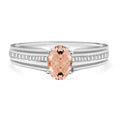 Luxoro Premium Marropino Morganite and G-H I1 Diamond 1.02 ctw Ring in 14K White Gold (Size 10.0) 4 Grams. - Sticky add to cart bar