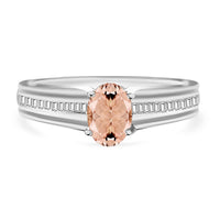 Luxoro Premium Marropino Morganite and G-H I1 Diamond 1.02 ctw Ring in 14K White Gold (Size 10.0) 4 Grams.
