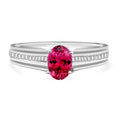 Luxoro Premium Ouro Fino Rubellite and G-H I1 Diamond Ring in 14K White Gold (Size 10.0) 4 Grams 1.02 ctw - Sticky add to cart bar