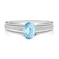 Luxoro Premium Mangoro Aquamarine and G-H I1 Diamond Ring in 14K White Gold (Size 10) 1.05 ctw - Sticky add to cart bar
