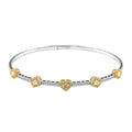 Modani Natural Yellow and White Diamond 1.20 ctw Bangle Bracelet in 14K White and Yellow Gold 7.25 Grams (7.00 In) - Sticky add to cart bar