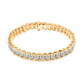 NY Closeout White Diamond 1.00 ctw Bracelet in 14K YG and Rhodium Over Sterling Silver (7.00 In) - Sticky add to cart bar