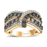 Narsipatnam Alexandrite, White Zircon Ring in 18K Vermeil YG Over Sterling Silver (Size 10.0) 2.60 ctw