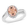 Luxoro Premium Marropino Morganite and G-H I1 Diamond 2.68 ctw Ring in 14K White Gold - Sticky add to cart bar