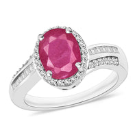 Luxoro Premium Mozambique Ruby and G-H I1 Diamond Ring in 14K White Gold (Size 10.0) 2.88 ctw