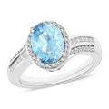 Luxoro Premium Mangoro Aquamarine and G-H I1 Diamond 2.00 ctw Ring in 14K White Gold - Sticky add to cart bar