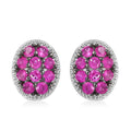 D'Joy Premium Mozambique Pink Sapphire 2.20 ctw Blooming Earrings in Rhodium Over Sterling Silver - Sticky add to cart bar