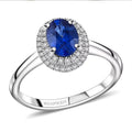 Certified & Appraised Rhapsody AAAA Ceylon Blue Sapphire and E-F VS Diamond 1.30 ctw Ring in 950 Platinum (Size 10.0) 5.10 Grams (Del. in 15-20 Days) - Sticky add to cart bar