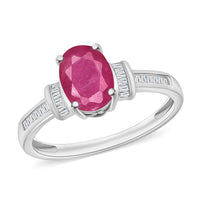 Luxoro Premium Mozambique Ruby and G-H I1 Diamond Ring in 14K White Gold (Size 10.0) 1.75 ctw