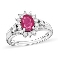 Mozambique Ruby and Moissanite 1.50 ctw Ring in 18K Vermeil Rose Gold Over Sterling Silver (Size 10.0)