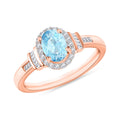 Mangoro Aquamarine and Diamond Ring in 18K Vermeil Rose Gold Over Sterling Silver (Size 10.0) 1.03 ctw - Sticky add to cart bar
