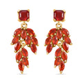 Mexican Cherry Fire Opal 1.70 ctw Scarlet Cascade Earrings in 18K Vermeil Yellow Gold Over Sterling Silver - Sticky add to cart bar