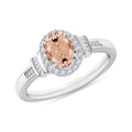 Pink Morganite, Diamond Ring in 18K Vermeil Rose Gold Over Sterling Silver (Size 10.0) 1.19 ctw - Sticky add to cart bar