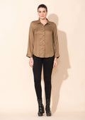 Tamsy Tan Rayon Twill Top -M - Sticky add to cart bar