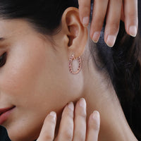 Blush Tourmaline Inside Out Hoop Earrings in Vermeil Rose Gold Over Sterling Silver 4.00 ctw