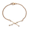 Natural Whte Zircon Taurus Constellation Stars Bracelet in Vermeil YG Over Sterling Silver (7.25 In) 0.20 ctw - Sticky add to cart bar