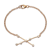 Natural Whte Zircon Taurus Constellation Stars Bracelet in Vermeil YG Over Sterling Silver (7.25 In) 0.20 ctw